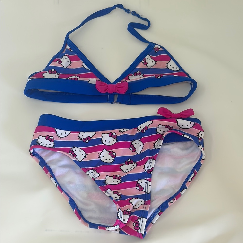 Girls Hello Kitty Blue and Pink Bikini Set